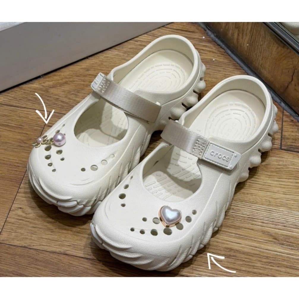Dép Crocs Echo Mary Jane Clog Cotton Candy