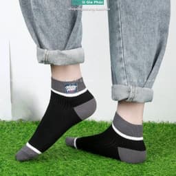 Sét 10 đôi tất nam cổ ngắn chất liệu cotton co giãn mềm mịn thoáng mát kèm túi 2