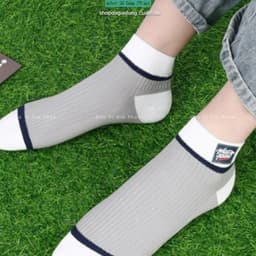 Sét 10 đôi tất nam cổ ngắn chất liệu cotton co giãn mềm mịn thoáng mát kèm túi 8