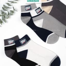 Sét 10 đôi tất nam cổ ngắn chất liệu cotton co giãn mềm mịn thoáng mát kèm túi 9