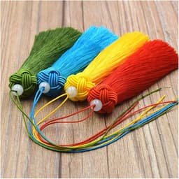 Tua Rua Đầu Kết Đính Hạt Trắng Dài 9cm Nhiều Màu - Dây Treo Cổ Trang Trang Trí Làm Đồ Handmade 2