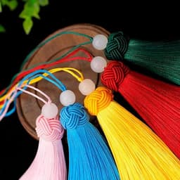 Tua Rua Đầu Kết Đính Hạt Trắng Dài 9cm Nhiều Màu - Dây Treo Cổ Trang Trang Trí Làm Đồ Handmade 3