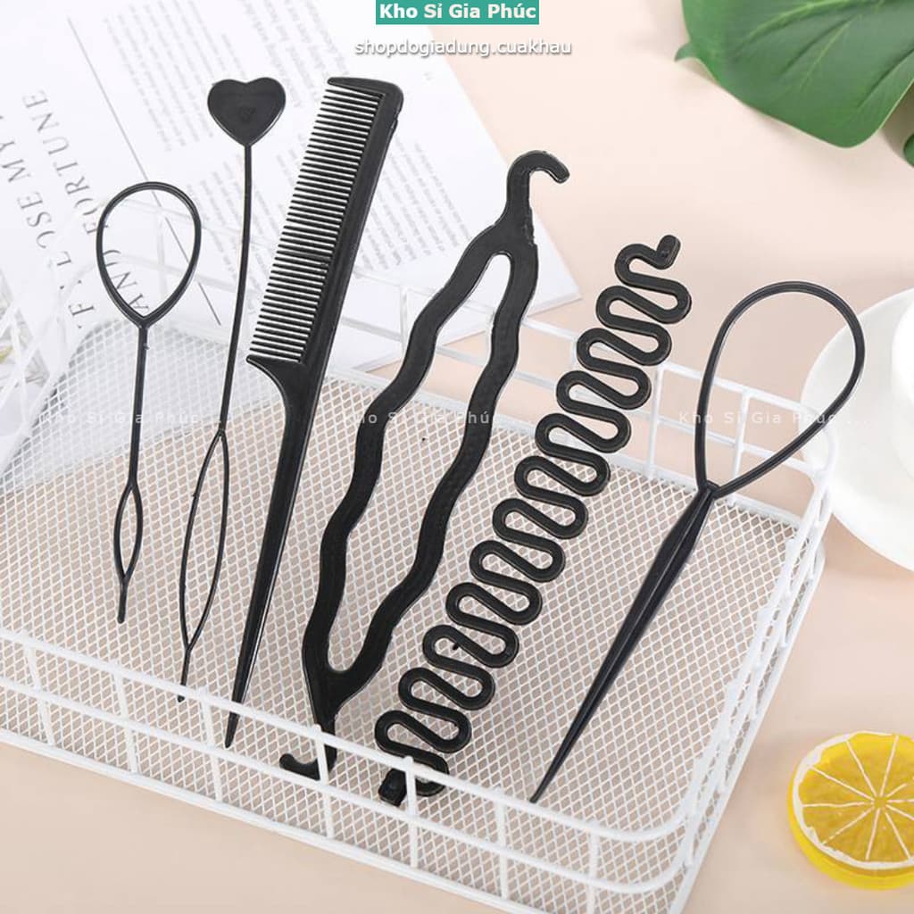Set 6 Dụng Cụ Hỗ Trợ Tết Tóc Tạo Kiểu Tóc Tiện Dụng