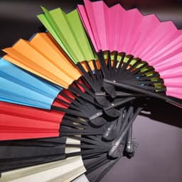 Quạt xếp nan 28cm trơn màu phụ kiện chụp ảnh cầm tay cổ trang 2