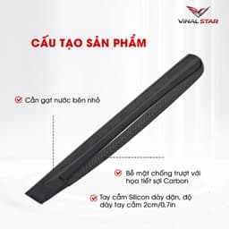 Gạt Mưa Kính Xe Silicon Blade Không Để Lại Vệt VINALSTAR, Thanh Gạt Silicon Vệ Sinh Ô Tô Siêu Sạch Dài 30cm 1