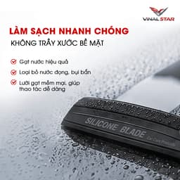 Gạt Mưa Kính Xe Silicon Blade Không Để Lại Vệt VINALSTAR, Thanh Gạt Silicon Vệ Sinh Ô Tô Siêu Sạch Dài 30cm 3