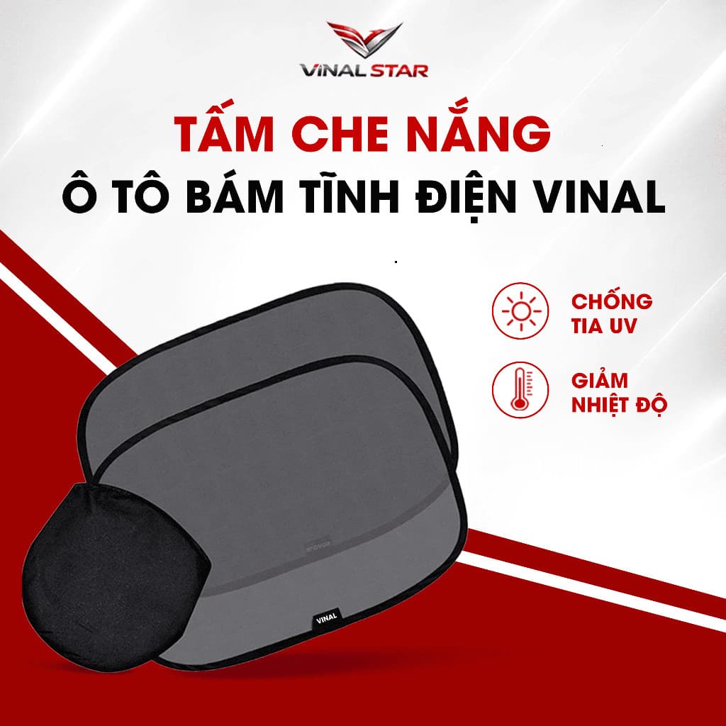 Tấm Chắn Nắng Ô Tô Bám Tĩnh Điện Không Cần Giác Hút VINALSTAR, Tấm Chắn Che Nắng Xe Hơi Chống Tia UV Giảm Nhiệt Cửa Kí