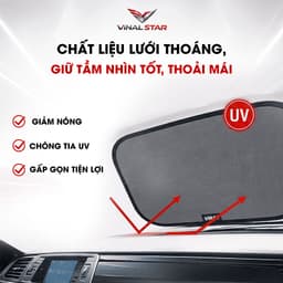 Tấm Chắn Nắng Ô Tô Bám Tĩnh Điện Không Cần Giác Hút VINALSTAR, Tấm Chắn Che Nắng Xe Hơi Chống Tia UV Giảm Nhiệt Cửa Kí 6