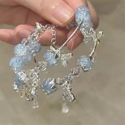Vòng Tay Điệp Xanh Lam Phong Cách Trung Quốc - Đính Hạt, Tua Rua Hình Bướm, Phụ Kiện Cổ Trang Tiểu Thư Xinh Xắn 5