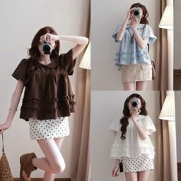 Áo babydoll cổ sen phối bèo xinh tay phồng 20 THÁNG 05 SHOP MA9966 1