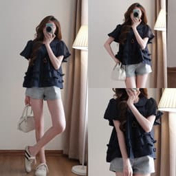 Áo babydoll cổ sen phối bèo xinh tay phồng 20 THÁNG 05 SHOP MA9966 3