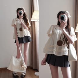 Áo babydoll cổ sen phối bèo xinh tay phồng 20 THÁNG 05 SHOP MA9966 4