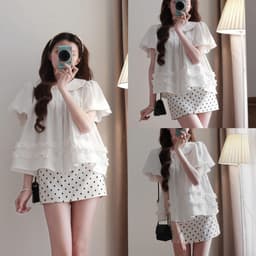 Áo babydoll cổ sen phối bèo xinh tay phồng 20 THÁNG 05 SHOP MA9966 6