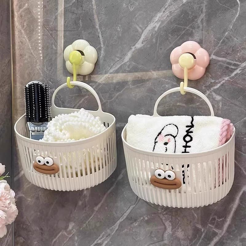 Combo 2c Giỏ Treo Tường  , Nhà Bếp,Đa Chức Năng Cho Nhà Tắm Gió Đựng Đồ Meme Xinh Xắn Dễ Thương