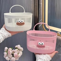 Combo 2c Giỏ Treo Tường  , Nhà Bếp,Đa Chức Năng Cho Nhà Tắm Gió Đựng Đồ Meme Xinh Xắn Dễ Thương 4