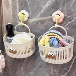 Combo 2c Giỏ Treo Tường  , Nhà Bếp,Đa Chức Năng Cho Nhà Tắm Gió Đựng Đồ Meme Xinh Xắn Dễ Thương 6