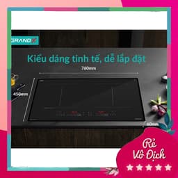 (chính hãng) BẾP TỪ ĐÔI GRANDX GX IH785TITAN, Sôi liu riu, Mặt Kính Nano Platinum chống xước, chống bám vân tay, 8