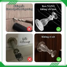 Chặn Cửa Chống Va Đập, Giảm Tiếng Ồn, Bảo Vệ Tường Cửa, Không Cần Khoan 4