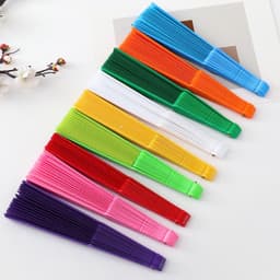 Quạt Cổ Trang Nan Nhựa 21cm - Quạt Xếp Vải Xòe Phụ Kiện Múa Cosplay Đạo Cụ Chụp Ảnh 2