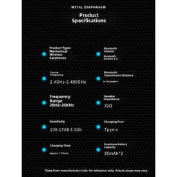 Tai Nghe Bluetooth Tokisaki Kurumi Anime Date A Live Không Dây Bluetooth 5.3 Tai Nghe Gaming LED Type-C 4