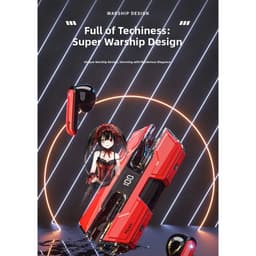 Tai Nghe Bluetooth Tokisaki Kurumi Anime Date A Live Không Dây Bluetooth 5.3 Tai Nghe Gaming LED Type-C 6