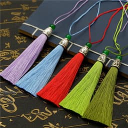 COMBO 5/10 Tua Rua Ngắn Hạt Xanh 8cm Treo Sáo Trúc, Quạt Cổ Trang, Ngọc Bội, Bookmark, DIY Handmade 1
