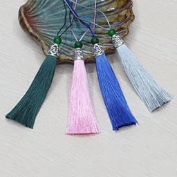 COMBO 5/10 Tua Rua Ngắn Hạt Xanh 8cm Treo Sáo Trúc, Quạt Cổ Trang, Ngọc Bội, Bookmark, DIY Handmade 4