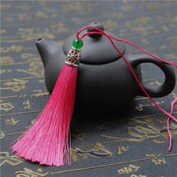 COMBO 5/10 Tua Rua Ngắn Hạt Xanh 8cm Treo Sáo Trúc, Quạt Cổ Trang, Ngọc Bội, Bookmark, DIY Handmade 5