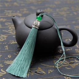 COMBO 5/10 Tua Rua Ngắn Hạt Xanh 8cm Treo Sáo Trúc, Quạt Cổ Trang, Ngọc Bội, Bookmark, DIY Handmade 6