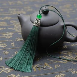 COMBO 5/10 Tua Rua Ngắn Hạt Xanh 8cm Treo Sáo Trúc, Quạt Cổ Trang, Ngọc Bội, Bookmark, DIY Handmade 8