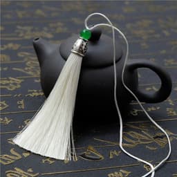 COMBO 5/10 Tua Rua Ngắn Hạt Xanh 8cm Treo Sáo Trúc, Quạt Cổ Trang, Ngọc Bội, Bookmark, DIY Handmade 9