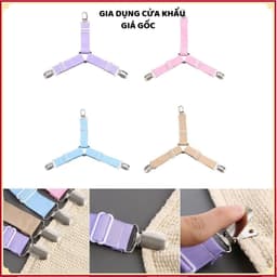 BỘ 4 KẸP CHUN CỐ ĐỊNH GA GIƯỜNG CHỐNG XÊ DỊCH ĐIỀU CHỈNH ĐƯỢC - Kẹp giữ góc nệm, dây thun co giãn, lắp đặt dễ dàng 1