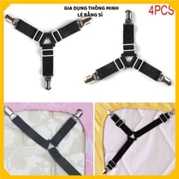 BỘ 4 KẸP CHUN CỐ ĐỊNH GA GIƯỜNG CHỐNG XÊ DỊCH ĐIỀU CHỈNH ĐƯỢC - Kẹp giữ góc nệm, dây thun co giãn, lắp đặt dễ dàng 1
