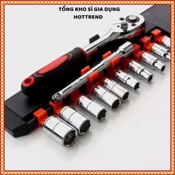 BỘ DỤNG CỤ SỬA CHỮA 12 CHI TIẾT CAO CẤP - Bộ tuýp đầu khẩu 8-24mm, thép cứng siêu bền, đa năng 1
