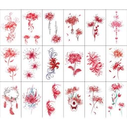 (LT) Hình Xăm Dán Cổ Phong Hoa Bỉ Ngạn Tiên Hiệp Anime Sticker Tattoo Mini Cute Y2K Gothic Punk Aesthetic 1