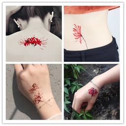 (LT) Hình Xăm Dán Cổ Phong Hoa Bỉ Ngạn Tiên Hiệp Anime Sticker Tattoo Mini Cute Y2K Gothic Punk Aesthetic 2