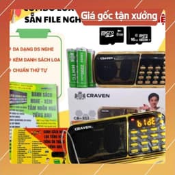 Combo Loa Đài Craven 3 Pin Thẻ Nhớ 8G Usb FM Máy Nghe Nhạc Mini Tắm Ngôn Ngữ Tiếng Anh Tiếng Trung Tiếng Việt Cho Bé 1