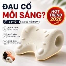 Gối Công Thái Học Massage Cổ Tại Nhà–Gối Định Hình Giúp Thư Giãn Đốt Sống Cổ,Hỗ Trợ Đỡ Cổ Vai Gáy 1