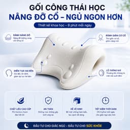 Gối Công Thái Học Massage Cổ Tại Nhà–Gối Định Hình Giúp Thư Giãn Đốt Sống Cổ,Hỗ Trợ Đỡ Cổ Vai Gáy 6