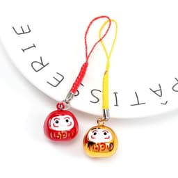 (random) Móc Khóa Daruma bóng nhiều hình Chuông Lục Lạc - Dây Treo Điện Thoại, Túi Xách May Mắn Phong Cách Nhật Bản 2
