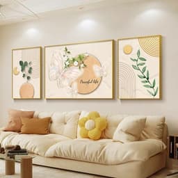Bộ 3 Tranh Tráng Gương Thiên Nhiên Hoa Lá In UV5D Treo Tường Phòng Khách Phòng Ngủ - Hoàng Gia Decor 6