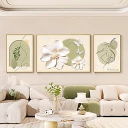 Bộ 3 Tranh Tráng Gương Thiên Nhiên Hoa Lá In UV5D Treo Tường Phòng Khách Phòng Ngủ - Hoàng Gia Decor 8