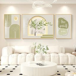 Bộ 3 Tranh Tráng Gương Thiên Nhiên Hoa Lá In UV5D Treo Tường Phòng Khách Phòng Ngủ - Hoàng Gia Decor 3