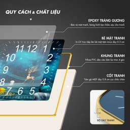 Bộ 3 Tranh Tráng Gương Thiên Nhiên Hoa Lá In UV5D Treo Tường Phòng Khách Phòng Ngủ - Hoàng Gia Decor 5