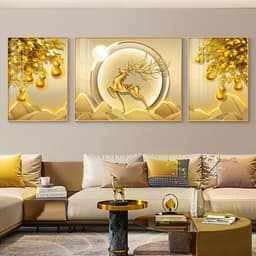 Bộ 3 Tranh Tráng Gương Nghệ Thuật In UV5D Treo Phòng Khách Và Phòng Ngủ Sang Trọng - Hoàng Gia Decor 3