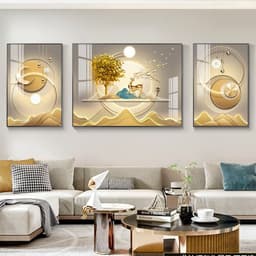 Bộ 3 Tranh Tráng Gương Nghệ Thuật In UV5D Treo Phòng Khách Và Phòng Ngủ Sang Trọng - Hoàng Gia Decor 6