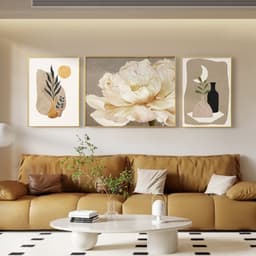 Bộ 3 Tranh Tráng Gương Bông Hoa Nghệ Thuật In UV5D Treo Tường Phòng Khách Đẹp - Hoàng Gia Decor 2