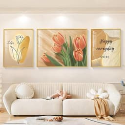 Bộ 3 Tranh Tráng Gương Bông Hoa Nghệ Thuật In UV5D Treo Tường Phòng Khách Đẹp - Hoàng Gia Decor 8
