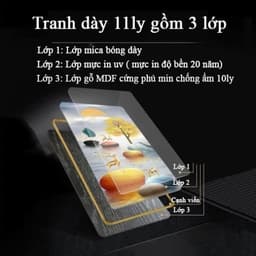 Bộ 3 Tranh Tráng Gương Bông Hoa Nghệ Thuật In UV5D Treo Tường Phòng Khách Đẹp - Hoàng Gia Decor 3