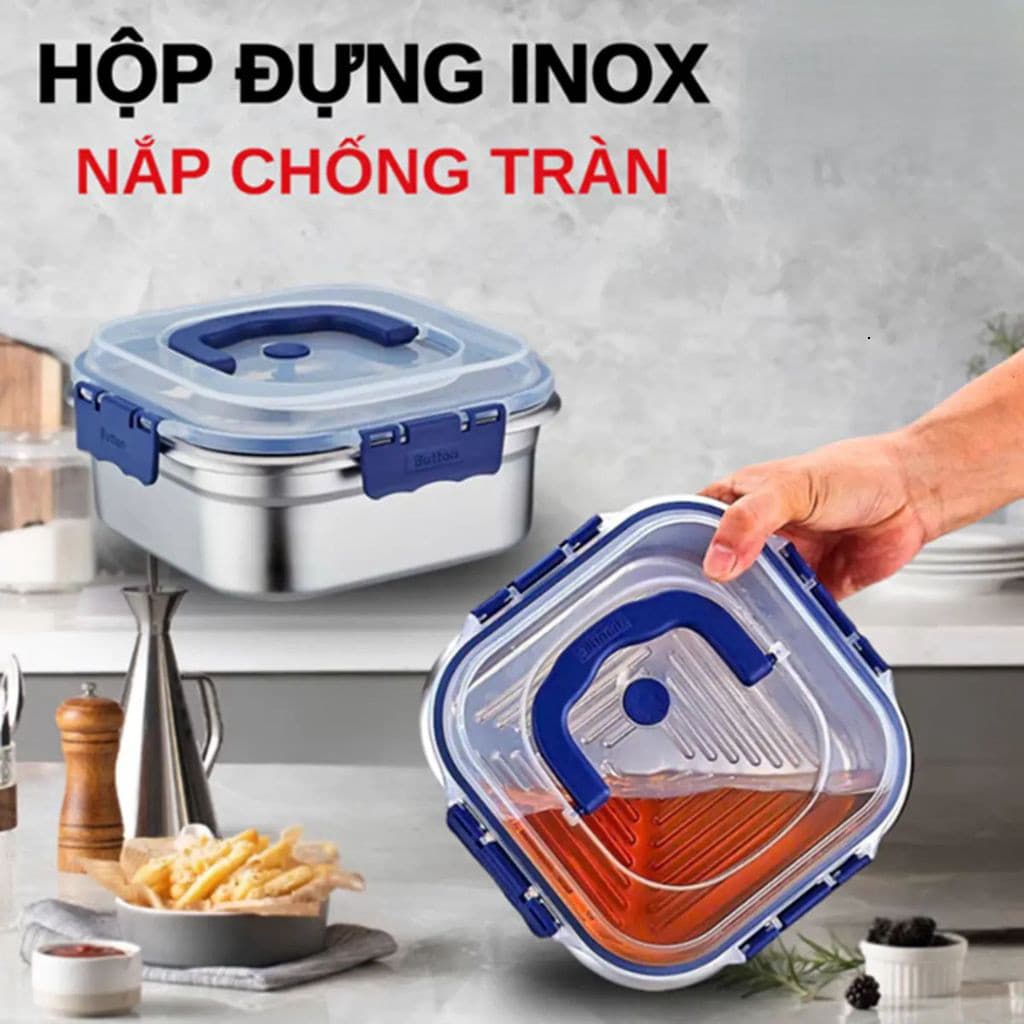 Combo 3 Hộp Đựng Đa Năng Chất Liệu Inox Cao Cấp Có Nắp Chống Tràn Thể Tích 1800ml giadungso1_vietnam